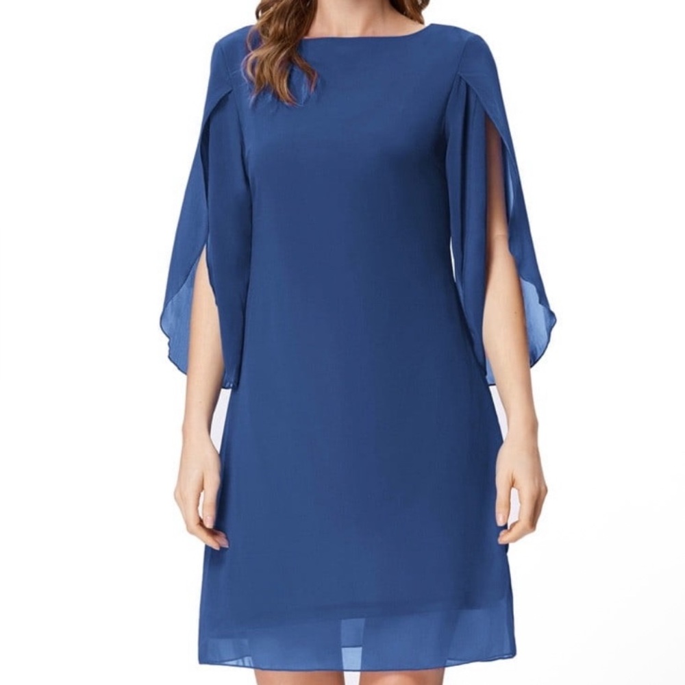 Grace Karin 3/4 Slit Sleeve Chiffon Dress - NWT - XL